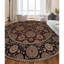 Tapis rond brun noué à la main de haute qualité