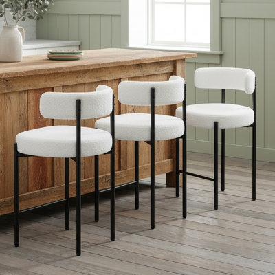 Najira Upholstered Counter Stool with Metal Frame