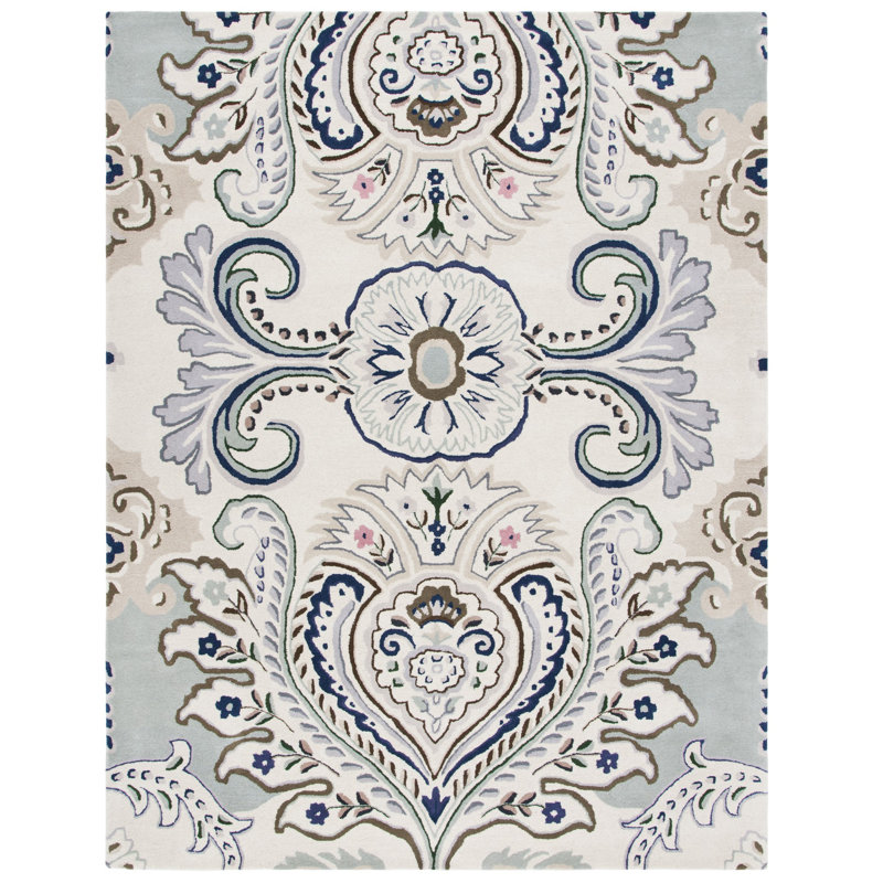 Haryan Hand Tufted Wool Ikat Rug, Rectangle 4' x 6'