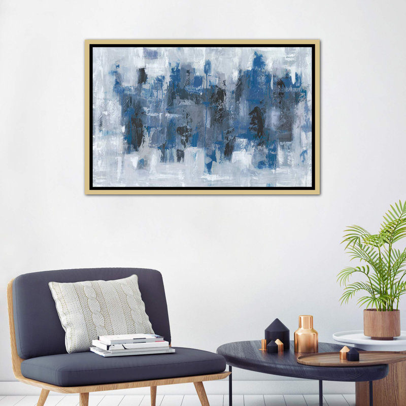 « midtown moonlight » par emma bell, reproduction d’art, H 18 po x l 26 po x P 1,5 po, Toile encadrée d'or