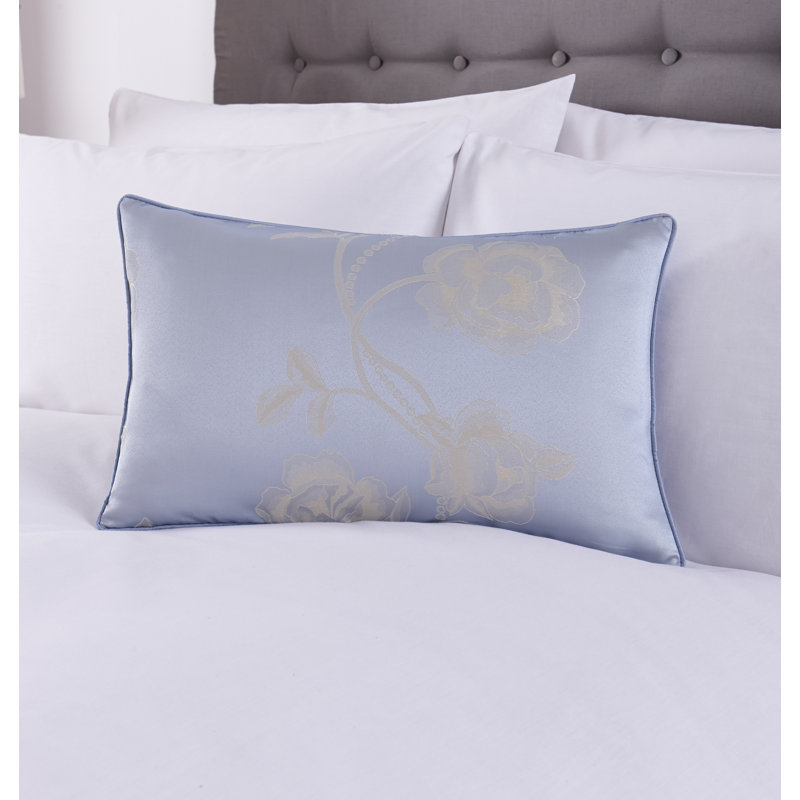 Deleo Floral Rectangular Cushion Cover, Powder Blue