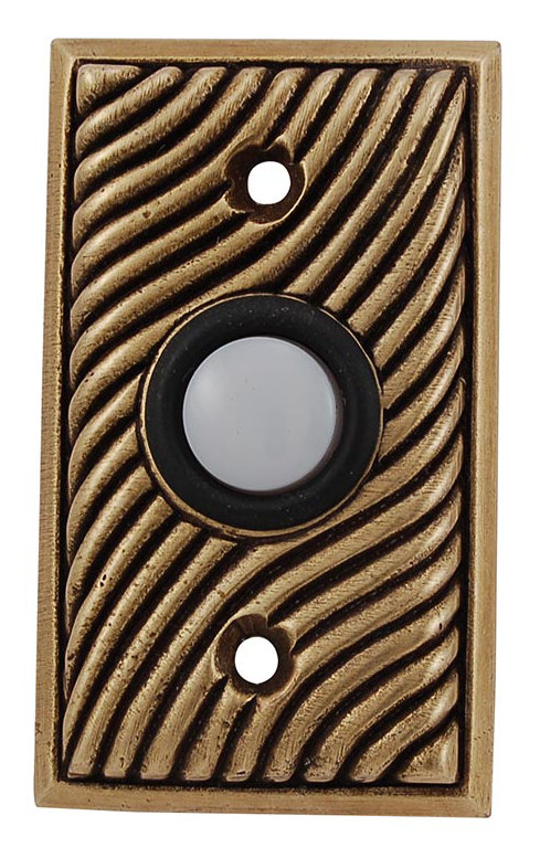 Sanzio Push Button, Antique Brass