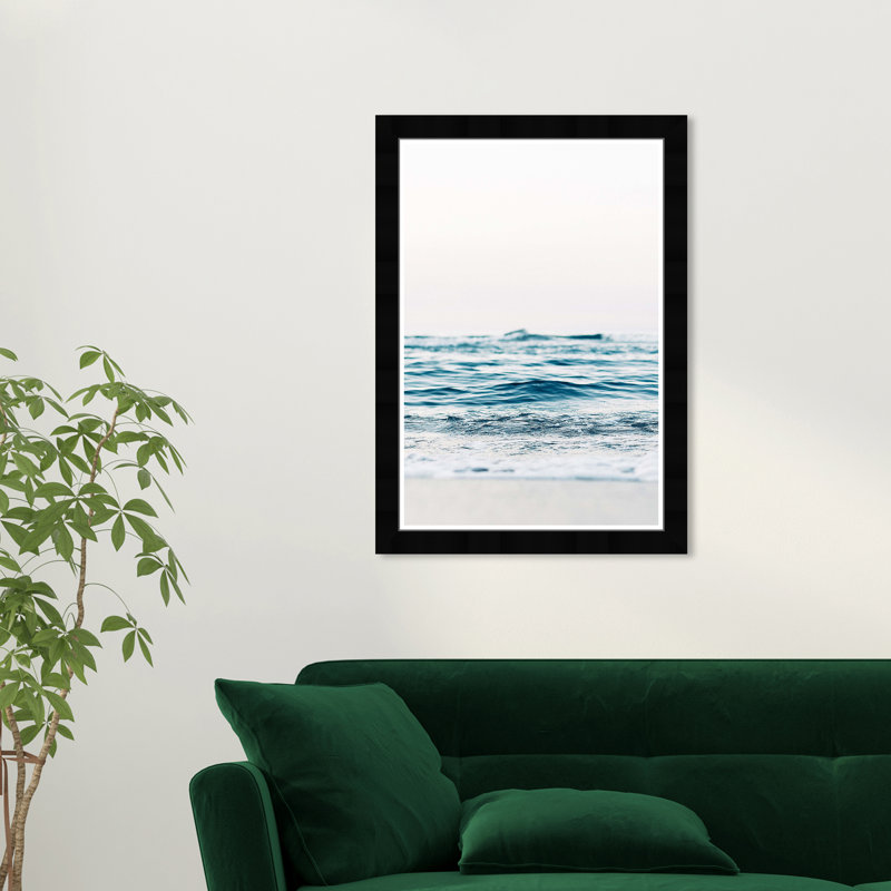 «Mitad Sea», impression d'art mural encadré bleu marine, Noir