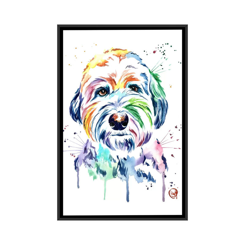 « gus » par lisa whitehouse, impression sur toile, H 26 po x l 18 po x P 1,5 po, Toile avec cadre noir, Pas de tapis