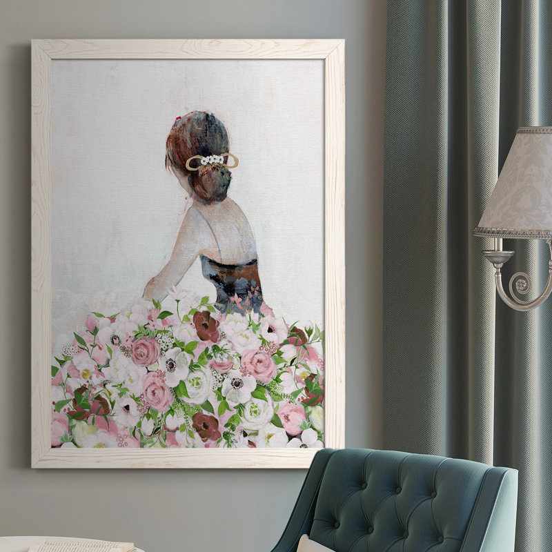 Beautiful Floral Contemplation II, reproduction d'art sur toile, Cadre blanc, H 37,5 po x l 27,5 po x P 1 po