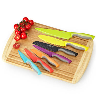 Cook N Home Asian Chef Knife 6pc Set with Bamboo Storage Block