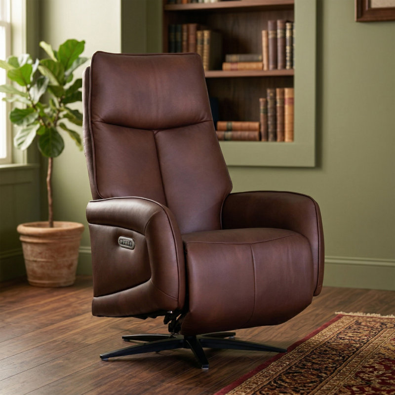 Devony 85cm Wide Swivel Zero Gravity Recliner, Brown