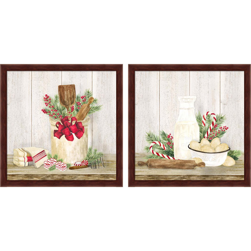 «Christmas Kitchen B» par Tara Reed, art encadré (ensemble de 2)