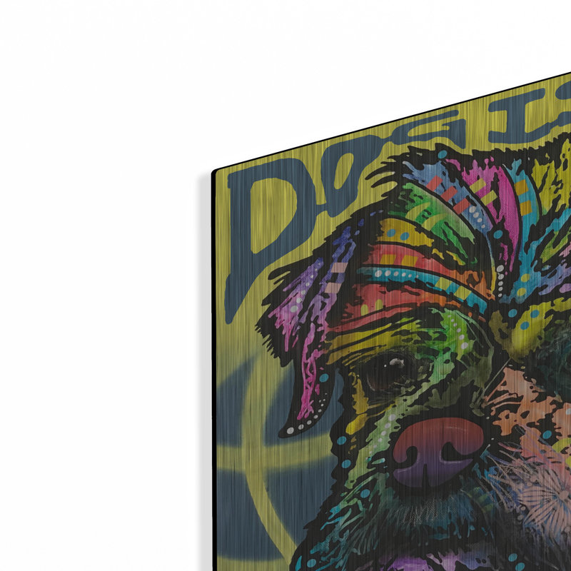 Lark Manor ™ «Dog Is Love (Heart)» par Dean Russo Studios, art mural en métal, H 12 po x l 16 po