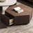Pompilie 2-Piece Modern Coffee Table Set, Small Living Room Table with Hexagonal Storage Cabinet
