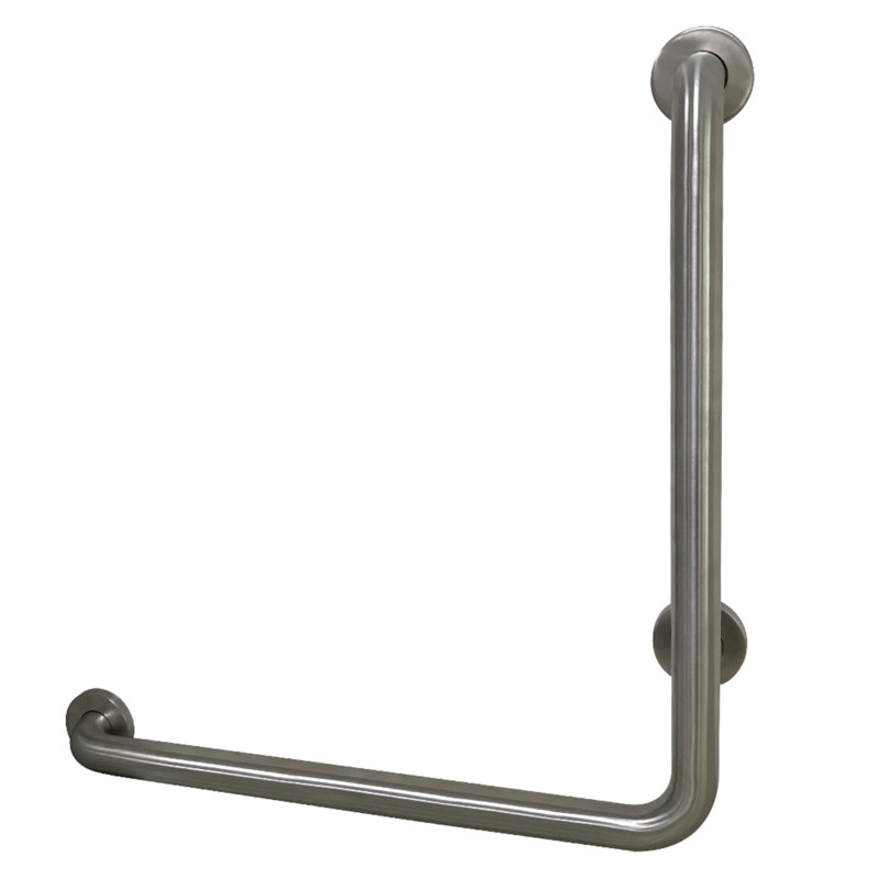 Barre d'appui en L Kingston de 24 po x 24 po en forme de L Kingston, 1-1 / 2 po D., main gauche Kingston, Nickel brossé