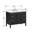 Meuble-lavabo simple 42 po avec plateau en chêne noir Luka-117807154-117807152