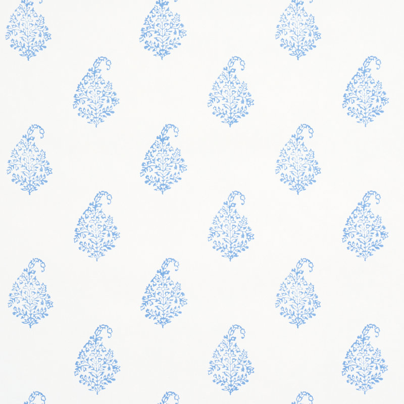 Kerala Paisley II Wallpaper, Blue