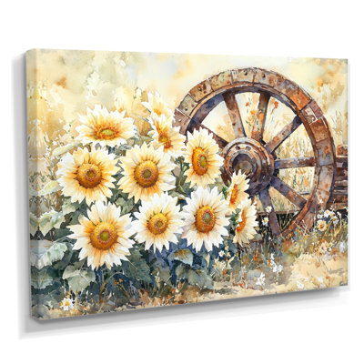 Doten tournesols par roue de chariot