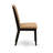7 Piece Dining Table Set Consist of a Rectangle Dining Room Table with X-Legs and 6 Light Sable Linen Fabric Upholstered Chairs, Wire Brushed Black Finish-1763425365-1763425366-1763425367
