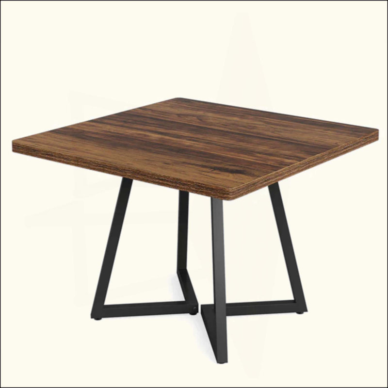Table de salle à manger carrée rétro, table de cuisine en bois, table de salle à manger de conception classique, Brun