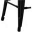 Tabourets de bar contemporains rétro en métal sans dossier - tabouret de bar de cuisine, hauteur de 24 pouces - ensemble de 2 - noir mat