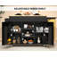 Îlot de cuisine roulant avec rangement, abattant et porte-sac pliable-729485957
