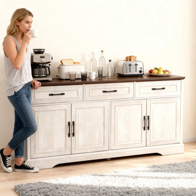 Grand buffet 65,75 "avec porte en bois