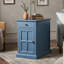 Table de bout en bois avec ports USB, tiroir et armoire-298587188