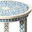  Vivienne 12,75 po Table d'appoint en os avec tablette inférieure ouverte, bleu