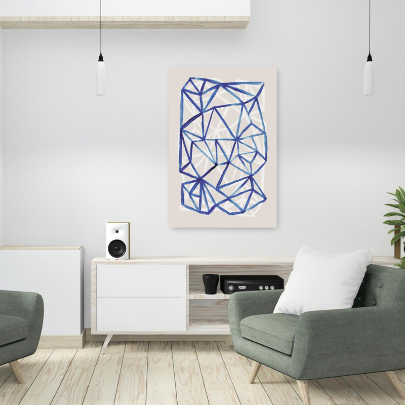 Art contemporain abstrait géométrique, H 36 po x l 24 po