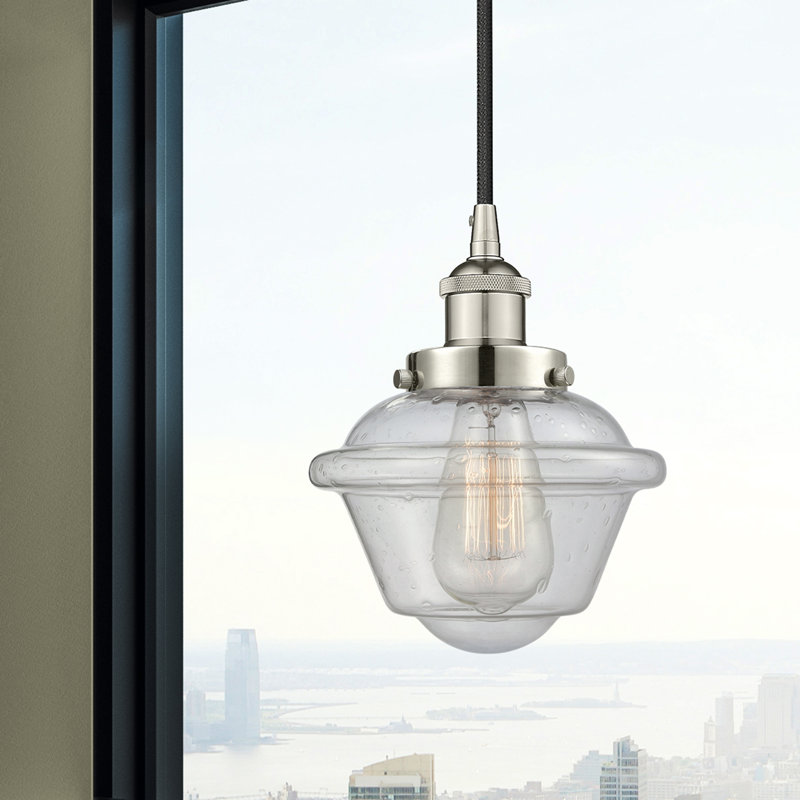 Luminaire suspendu simple à 1 lumière Calliope, Nickel poli