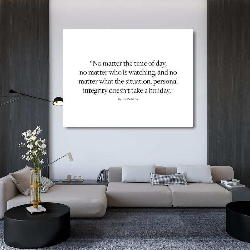 Art sur toile tendue par Trinx ArtsyQuotes, titre: Byron Pulsifer Citation: Intégrité personnelle ArtsyQuotes-002222