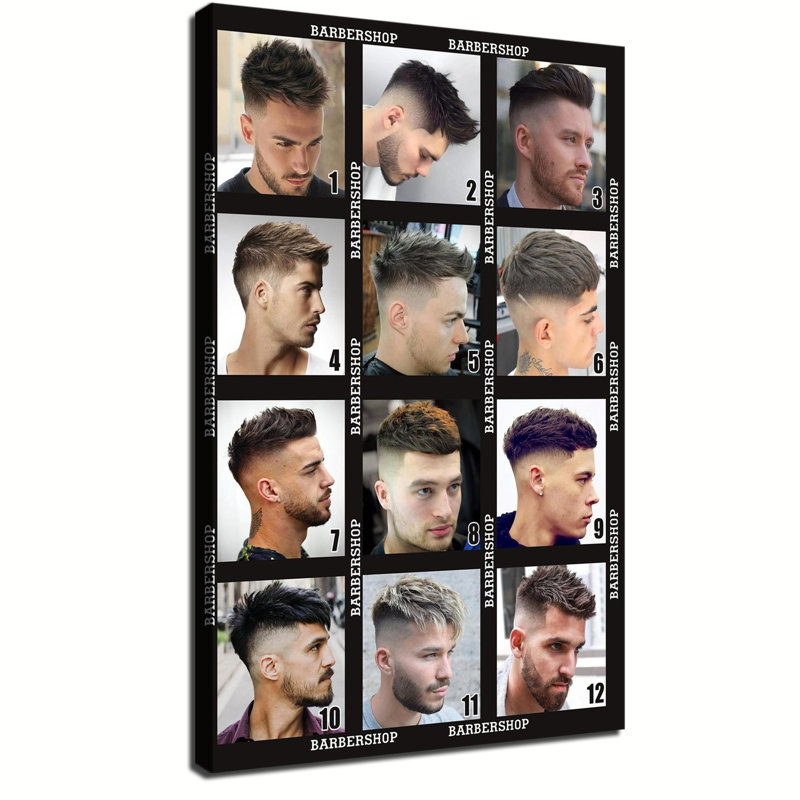 Impression sur toile Barberhop, Artwork Design-1, 24 po x 36 po