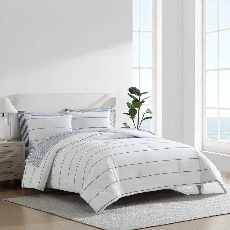 Ensemble d'édredon en coton Nautica, Édredon pour très grand lit + 2 taies décorativ