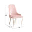 De 2 chaises de salle à manger rembourrées en velours rose avec pieds, siège rectangulaire pour une expérience gastronomique chic