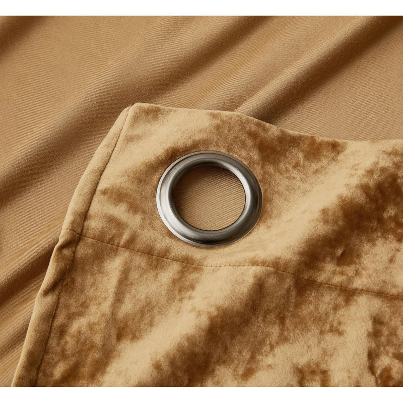 Lux Grommet Top Window Curtain Set, 50" W x 84" L, Caramel Gold