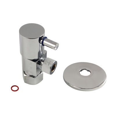 Kingston Brass 5/8-Inch OD Comp x 3/8-Inch OD Comp Anti-Seize Deluxe Quarter-Turn Ceramic Hardisc Cartridge Angle Stop with Flange