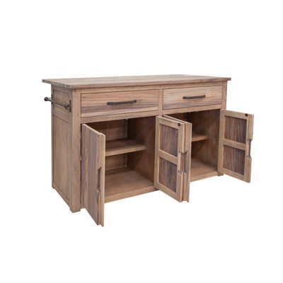 Kitchen Island with Solid Wood Top