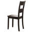 Chaises à dossier en noyer vieilli (de 2) - Rectangulaire transitionnel pour les moments de repas habituels, finition chaleureuse rustique et solide, pieds élégants et fuselés sur le côté (2)