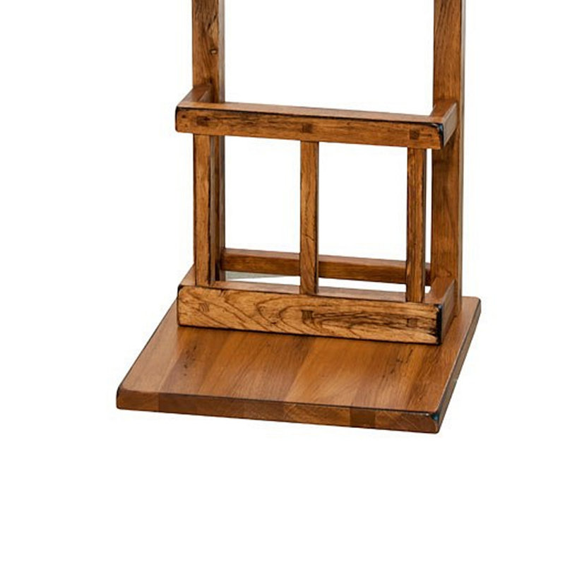 Marv Side Table with Magazine Rack, 13 Inch, Rustic Oak Finish Wood