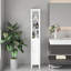Armoire de rangement autoportante 66,92 "avec tablettes réglables - 1 porte mince pour la maison, la salle de bain, la cuisine et le salon - blanc