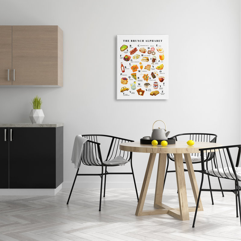 The Brunch Alphabet Food Treats ABC Illustration, H 24 po x l 30 po, Toile tendue