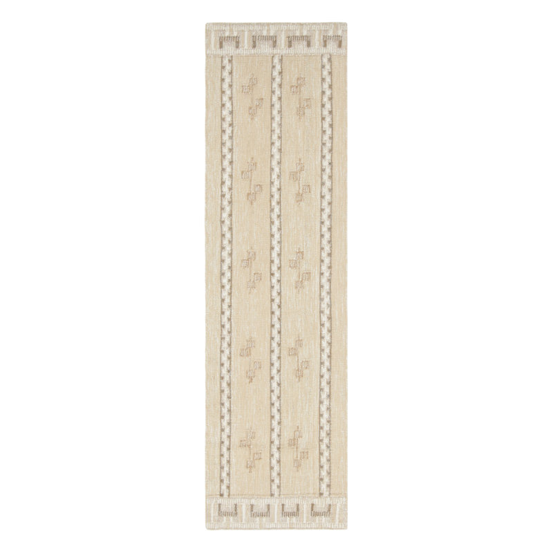 Scandinavian Wool Geometric Area Rug, Runner 2'6" x 10'