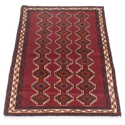 One-of-a-Kind 3'2" X 5'6" New Age Wool Area Rug in Dark Red