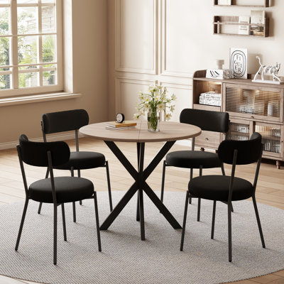 5-Piece 31.5 Inch Round Dining Table Sets(Set of 4)