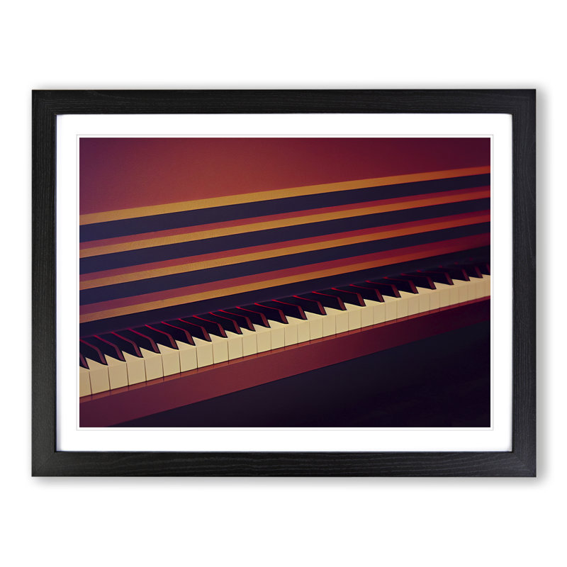 Piano Keys - Single Picture Frame Print, Black, 34cm H x 46cm W