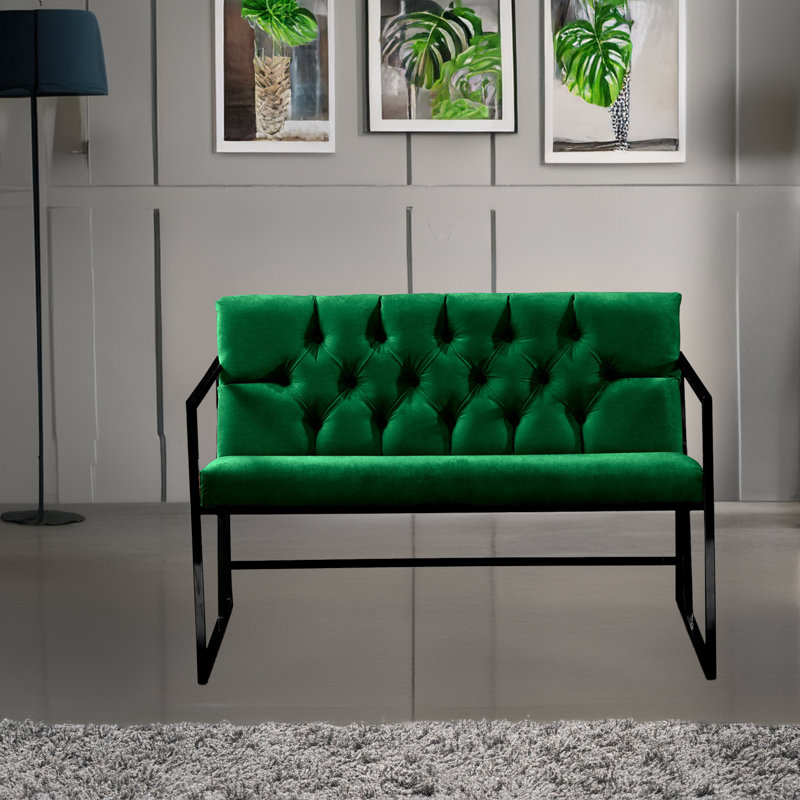 2-Seat Sofa, Black, Green