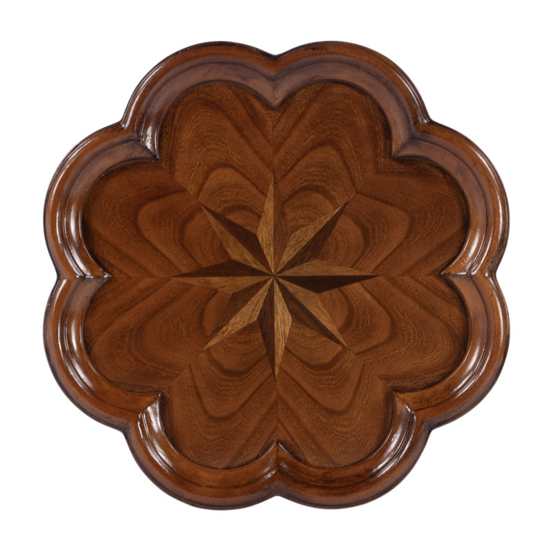 Whitman Scalloped Edge Side Table, Olive Ash Burl