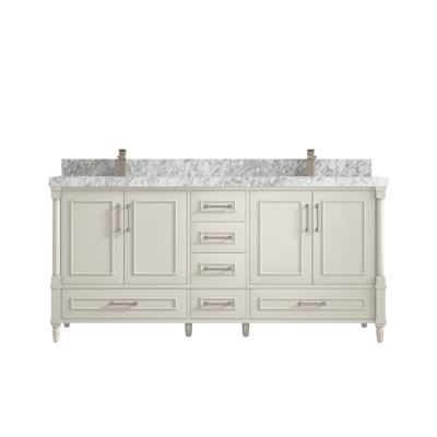 Meuble-lavabo double 72 po avec comptoir Aberdeen