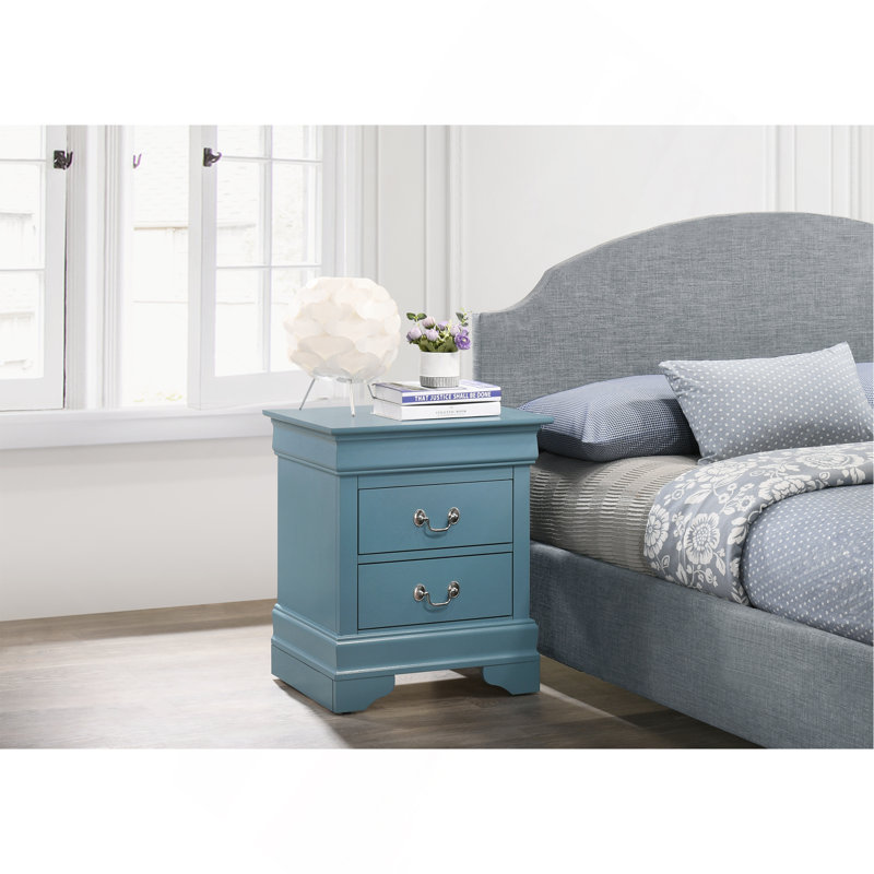 Table de chevet compacte sarcelle traditionnelle, Sarcelle
