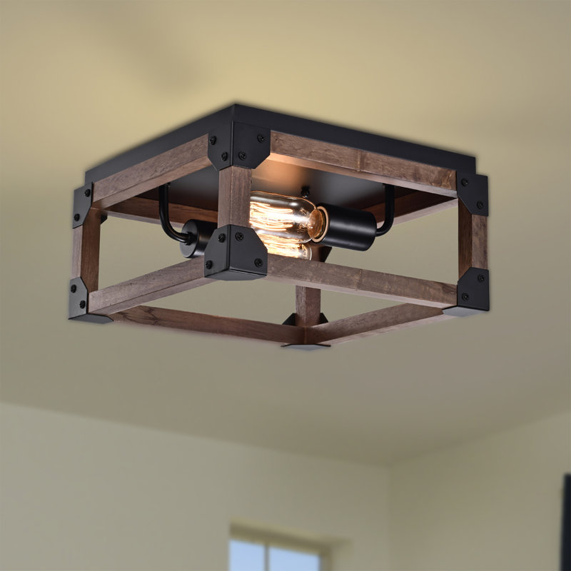 Plafonnier encastré industriel 2 lumières avec 2 lumières Irmina