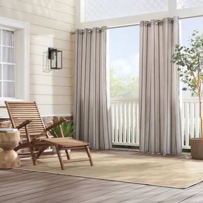 Outdoor Semi Sheer Curtains / Drapes Single Panel
