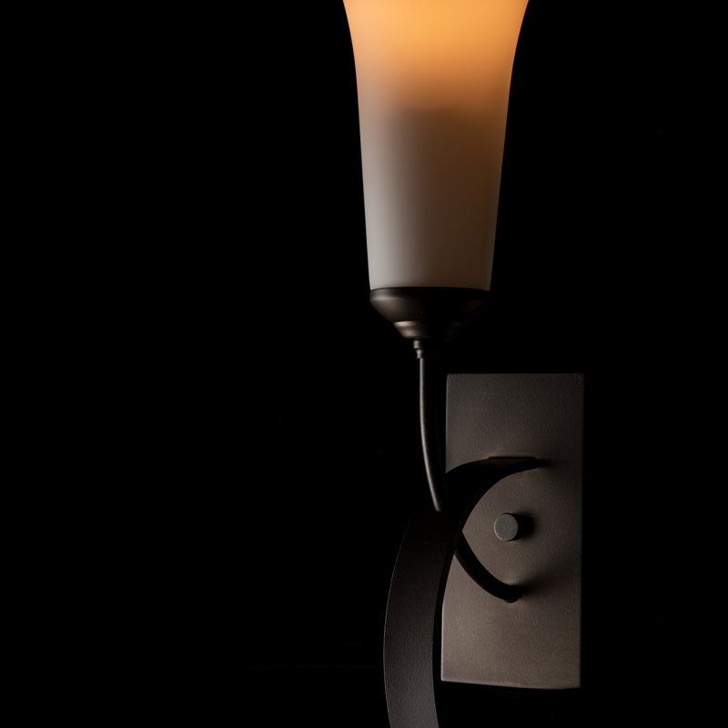 Sweeping Taper Sconce, Dark Smoke, Opal