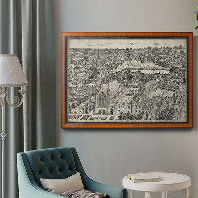 Vue d'oiseau de Londres - Toile encadrée de qualité supérieure Ely Place - prête à être accrochée